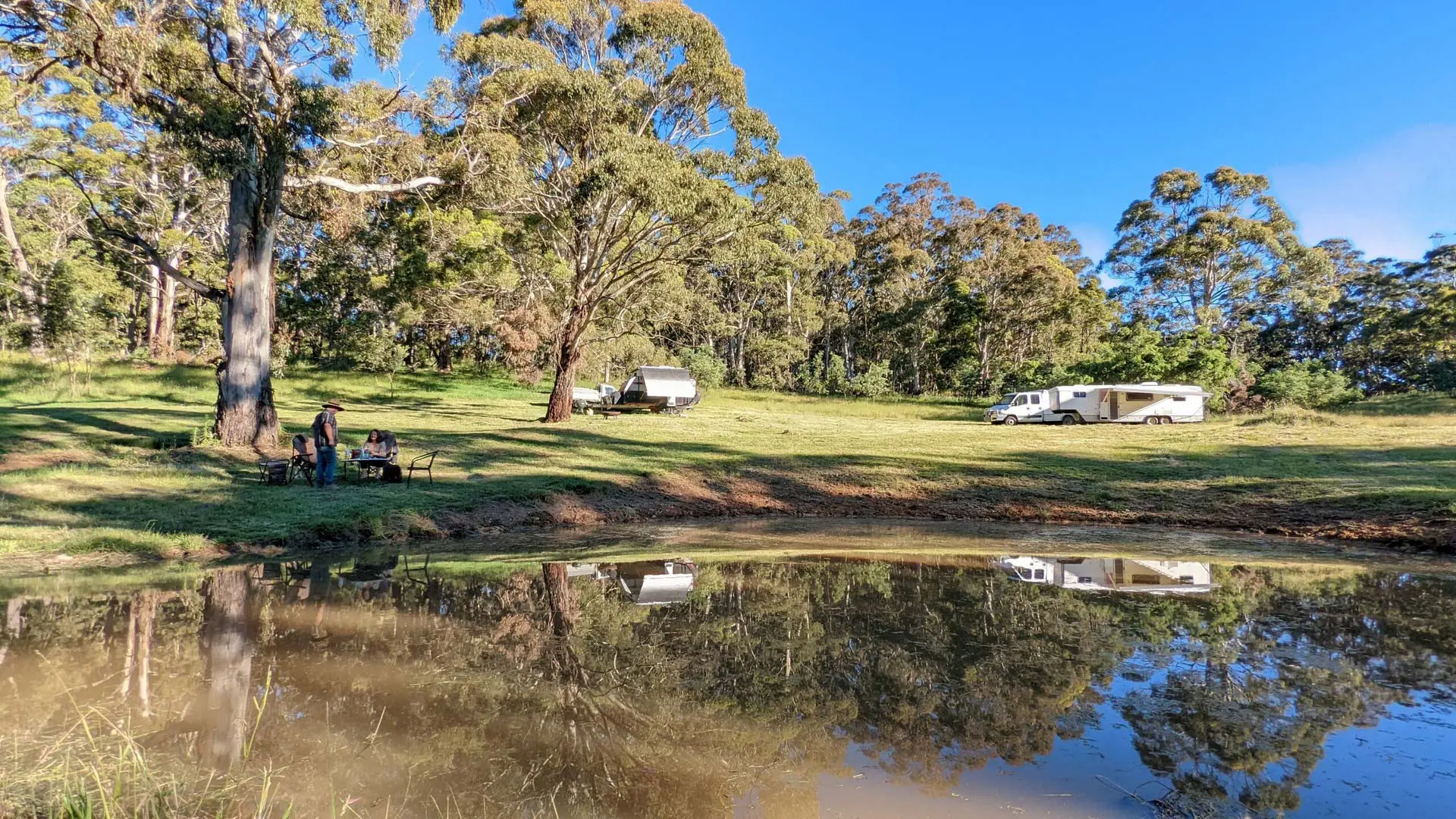 Camping by the dam